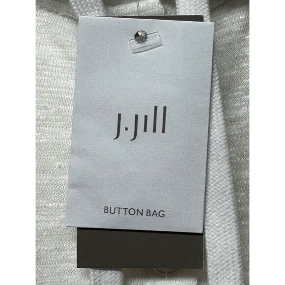 NWT - J. JILL Linen/Cotton Button Front Hooded Tunic Pockets White, Sz SP - Picture 6 of 9